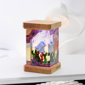 โคมไฟอีพ็อกซี่แบบกำหนดเอง, โคมไฟเรซิ่นอีพ็อกซี่, โคมไฟเรซิ่นอีพ็อกซี่แบบกำหนดเอง, โคมไฟศิลปะไม้เรซิ่น, ไฟกลางคืนแบบกำหนดเอง, ของขวัญทำมือ, ฮาโลวีน - Product Image 6