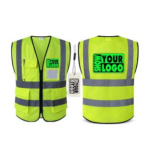 High Visibility Breathable <b>Reflective</b> Vest Jacket for Construction Security Mesh Fabric Safety Vest with Reflector Clothing - Product Image 5