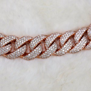 VVS Clarity chaîne cubaine diamant de haute qualité 14k Rose Gold Diamond chaîne pour unisexe Iced Out Fine Chains Colliers - Product Image 3