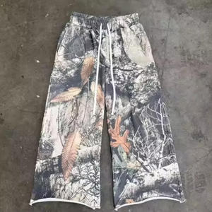 Pantalon large pour homme, imprimé camouflage, taille élastique avec cordon de serrage, décontracté, respirant, en polyester, style printemps - Product Image 3