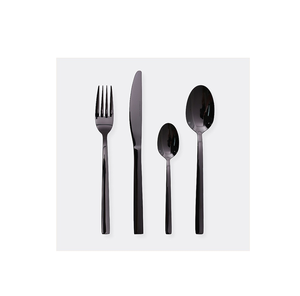 Cubiertos de acero inoxidable con espejo, vajilla de lujo de Hotel de gama alta negra mate de alta calidad, juego de cubiertos de boda con cuchara y tenedor - Product Image 1