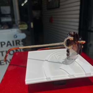 Lunettes de soleil personnalisées en moissanite VVS, verres bruns anti-reflets, certifiées GRA, confortables, style hip-hop, pour hommes et femmes, bijoux de soirée - Product Image 5