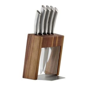 Portacuchillos de madera de bambú con diseño minimalista que proporciona funcionalidad y estilo para chefs caseros o profesionales - Product Image 6