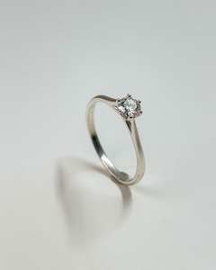6.5mm Round Cut <b>Moissanite</b> Solitaire Engagement <b>Ring</b> in Six Prong Setting | Classic Bridal Wedding Fine Jewelry - Product Image 4