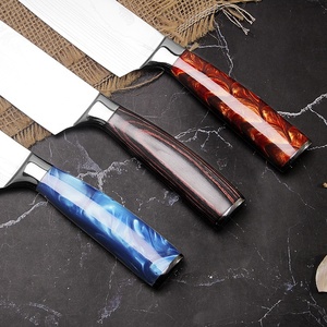 Venta al por mayor personalizado de alta calidad OEM ODM servicio profesional Chef cuchillo de cocina diseño único de Damasco patrón para la hoja - Product Image 4