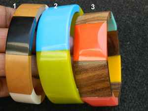 resin Bangle <b>Bracelet</b> Resin <b>Wood</b> Brass Bangle With Best Price - Product Image 2