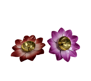 Laiton galerie laiton petit bol cristal Diya forme ronde Kamal profond Akhand Jyoti lampe à huile pour la maison Temple Puja décor cadeaux - Product Image 5