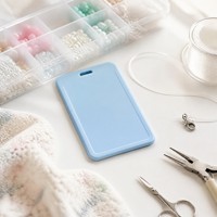 Porte-cartes vertical ABS avec fenêtre transparente et dos givré pour badge d'identification, accessoire de cordon pour carte d'étudiant