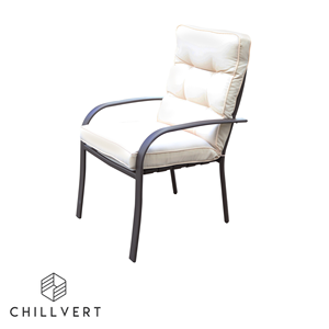 Steel Stackable Garden <b>Chair</b> Palermo With <b>Cushion</b> | Garden Furniture | Outdoor Design Furniture Ready to Ship From Spain - Product Image 1