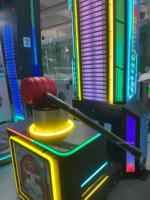 Machine d'arcade Hercules Hammer LED Strength Tester avec éclairage RGB métallique, jeu d'amusement Superfun à monnayeur