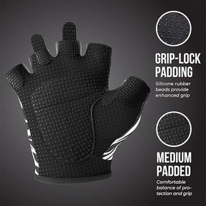 Gants de fitness unisexes de qualité supérieure à demi-doigts, séchage rapide, en cuir, avec logo personnalisé, respirants, antidérapants et ajustables - Product Image 2