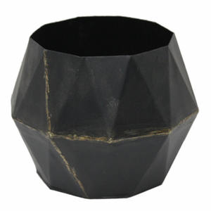 Maceta decorativa de hierro superventas, maceta de diseño único, maceta de mejor forma, acabado negro, hecho a mano, personalizado a granel - Product Image 1