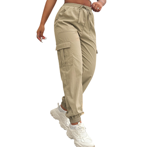 Pantalones Cargo Casuales de Lona Personalizados para Hombre, Cintura Media, Frente Plano, Cierre con Cordón para una Comodidad Elegante - Product Image 5