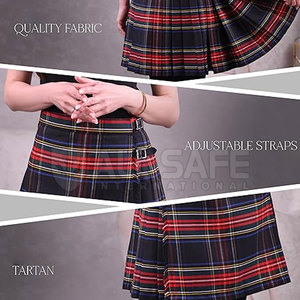 Kilt Escocés Sólido para Mujer en Material Acrílico Resistente, Diseño y Color Personalizables, Servicio OEM, Ropa Europea de Alta Calidad - Product Image 3
