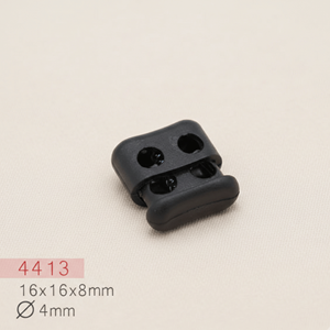 Factory Wholesale Custom Acceptable Nickel-Free ABS Plastic Cord Lock Single Double Hole Spring Toggle Stopper XB-52# <b>Drawstring</b> - Product Image 4