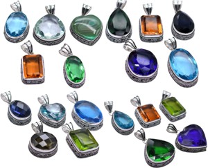 Collier pendentif en argent 925 antique vintage avec pierres précieuses naturelles laiton religieux chrétien pour les festivals à la mode - Product Image 1