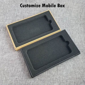 Caja de embalaje de papel Kraft, caja de teléfono móvil, almacenamiento de teléfono negro/marrón con caja de embalaje móvil de esponja - Product Image 5