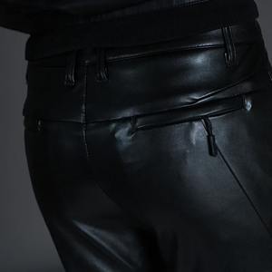 Invierno nuevos hombres Skinny Biker Faux Leather Pants moda motocicleta pantalones para hombre Stage Club Wear - Product Image 6