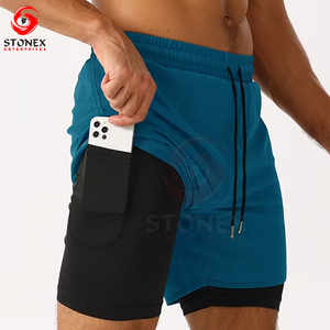 Shorts de sport pour hommes sur mesure, taille plus, avec cordon de serrage, respirants, flexibles et confortables, vêtements de sport pour les entraînements |   Vente en gros - Product Image 4