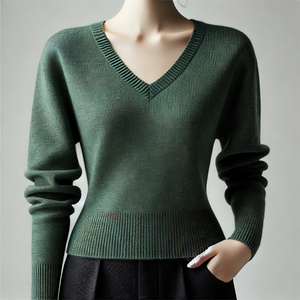 Pull en cachemire et laine mérinos 100% tricoté sur mesure pour femmes, respirant, couleur gris, col roulé, pull pour femmes - Product Image 2