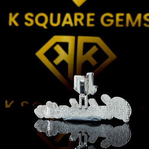 Colgante Hip Hop con Letra Personalizada, Colgante con Número Hip Hop para Hombre, Colgante de Moissanita, Joyería Hip Hop Ice Out - Product Image 4