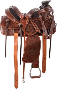 Wade Tree Western cuir Roping Ranch ensemble de selle de cheval de qualité supérieure en cuir véritable baril selle correspondant cheval Tack - Product Image 2