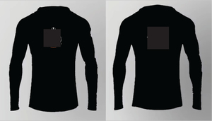 PRO25 T-shirts adultes manches longues à capuche solide noir mélangé coton col montant traitement enduit - Product Image 6