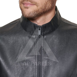 2025 High Quality Best Stand Collar Genuine <b>Cow</b> Skin Leather Jacket for Men Fall Winter with Low MOQ - Product Image 6