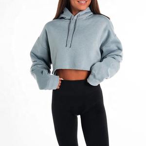 New Arrival women's hoodies <b>Long</b> <b>Sleeve</b> Crop <b>Top</b> Hoodie <b>Thermal</b> Sweatshirts for Autumn Printed Casual Style for Girls - Product Image 2