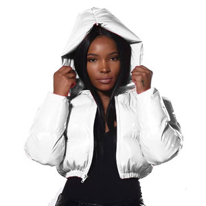 Chaqueta Acolchada Impermeable de Algodón Ligera y Plegable para Mujer, con Capucha, Estilo Invernal, Decoraciones de Remaches y Bordados a Rayas - Product Image 4