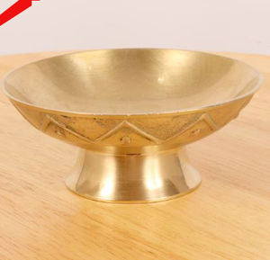 Cuenco para servir alimentos de metal de forma redonda con acabado dorado de calidad superior para hotel en casa - Product Image 4