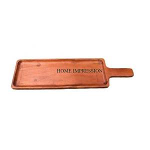 ถาดเสิร์ฟพร้อมถาดไม้และจานทรงสี่เหลี่ยมผืนผ้าอเนกประสงค์สำหรับใส่ขนมและจานสำหรับใช้ในบ้านร้านอาหารหรือโรงแรม - Product Image 1