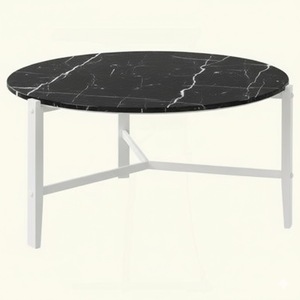 Ensemble de tables basses au design classique en bois d'acacia massif avec plateau rond, table d'appoint en forme de C, meuble d'appoint pour salon, table d'appoint, décoration d'intérieur - Product Image 2