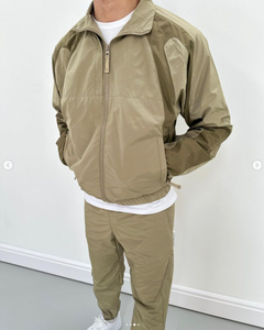 Ensemble 2 pièces patchwork à ourlet élastique survêtement survêtement coupe-vent d'entraînement à blocs de couleurs vente en gros - Product Image 3