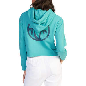 Dernier modèle d'hiver, sweat à capuche court à manches longues en tricot vintage doublé pour femme, logo frontal personnalisable, ODM - Product Image 4