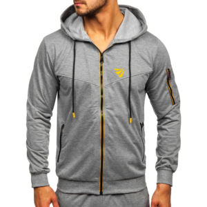 Survêtement unisexe à manches longues zippé 100% polyester de haute qualité ensembles de sport respirants à séchage rapide avec taille élastique pour adultes - Product Image 2