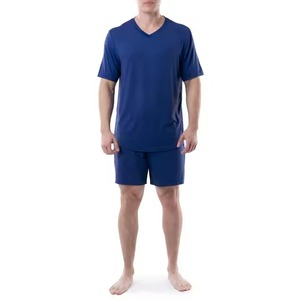 Ensemble décontracté d'été 2 pièces en coton pour hommes Vêtements de rue respirants comprenant une chemise et un short - Product Image 1