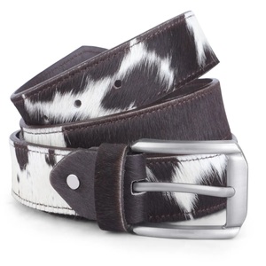 Haute qualité vache cheveux fourrure classique ceinture 100% en cuir véritable ceintures décontractées tous les jours en plein air hommes et femmes en cuir taille ceinture - Product Image 6