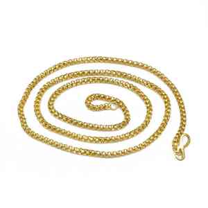 Collar de Cadena de Caja Chapado en Oro Micro de 14K, 18K y 24K al por Mayor, Diseño Moderno de Cadena de Oro, Collares de Moda, Cadena Estilo Caja. - Product Image 1