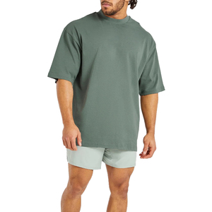 Camiseta con estampado de estilo callejero de 230G para hombre, 100% algodón, cuello redondo, peso pesado, timbre holgado con patrón de letras, hombro caído - Product Image 2