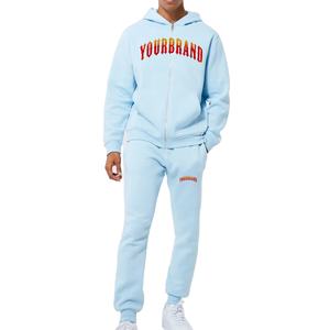 Moda personalizada pierna recta Boxy Oversized Zip up Chándal Streetwear Fleece Baggy Chándales para hombres - Product Image 1