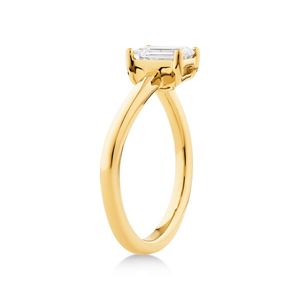 ชุดง่ามตัดแพร์มรกตและลูกแพร์1.50 CT Toi et Moissanite แหวนสีเหลืองทอง - Product Image 3