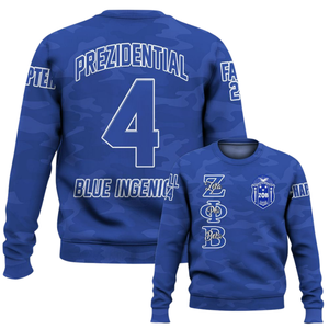 Sweat-shirt à col rond bleu et blanc Zeta Phi Beta 1920 pour femmes, vêtements de sororité, broderie grecque - Product Image 6