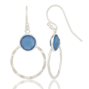 Pendientes de Calcedonia azul, joyería de piedras preciosas para niñas, venta al por mayor, Pendientes colgantes de plata 925 para mujer, regalo para ella - Product Image 3