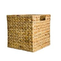 Jacinthe d'eau sous étagère panier de rangement blanchisserie pliable Cube boîtes carré tissé pliable naturel classique rotin fleur