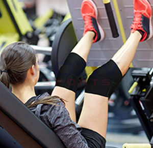 <b>High</b> Quality Soft Thick Lightweight Breathable Cotton <b>Knee</b> Wraps with Keep Warm Function for Weightlifting Gym Fitness Workout - Product Image 5