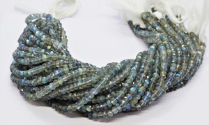 Flashy Labradorite facettes Rondelle perles 5mm-Vente en gros de brins de perles de pierres précieuses de Labradorite naturelle du fabricant indien - Product Image 6