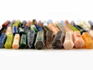 Baguette en cristal de guérison multicolore naturelle Double terminaison Points de crayon tour d'obélisque décor à la maison mélange de pierres précieuses polies nautiques - Product Image 3