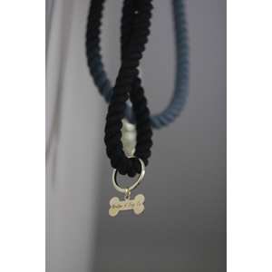 Correa de perro de algodón 5FT Teal Blue Ombre estilo de lujo con patrón sólido herrajes dorados hechos a mano con decoración de remaches - Product Image 3