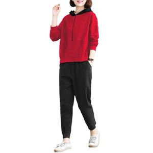 Conjunto de dos piezas de chándal para mujer, sudaderas con capucha cálidas de invierno y pantalones, jerséis, sudaderas para correr para mujer, ropa para mujer, trajes deportivos - Product Image 4